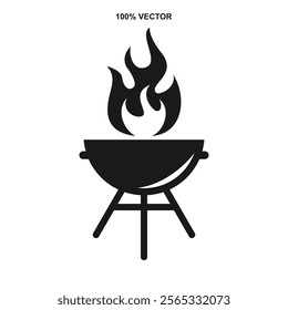 Grill bbq vector icon logo vector template 1