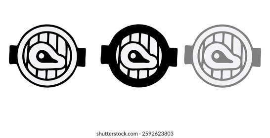 Grill bbq vector icon set illustration isolated on white background