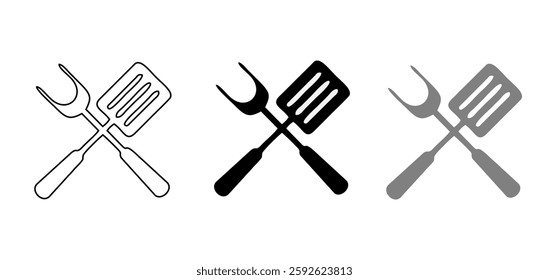 Grill bbq vector icon set illustration isolated on white background