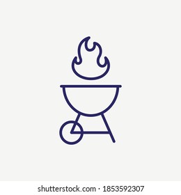 Grill BBQ Vector Line Icon
