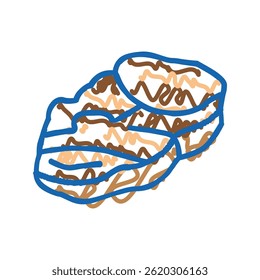 grill beef doodle icon sketch vector. grill beef sign. isolated symbol illustration