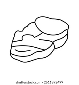 grill beef line icon vector. grill beef sign. isolated contour symbol black illustration