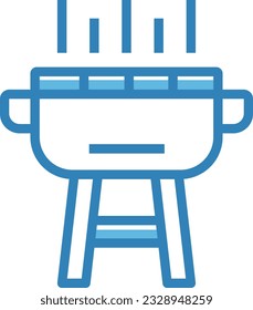 Grill Blue Icon - Single Icon, Vector
