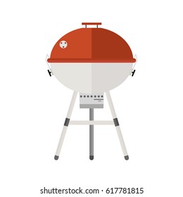 Grill cartoon image in flat style.. Barbecue. Grill icon isolated on white background. Color barbecue pictogram.