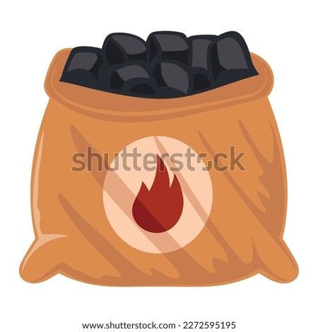 grill charcoal sack isolated icon