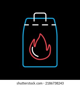 Grill charcoal vector isolated on black background icon. Barbecue and bbq grill sign. Graph symbol for cooking web site and apps design, logo, app, UI