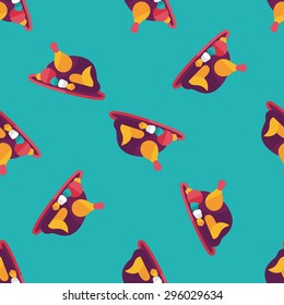Grill chicken flat icon, eps10 seamless pattern background