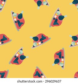 Grill chicken flat icon, eps10 seamless pattern background