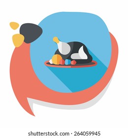 Grill chicken flat icon with long shadow,eps10