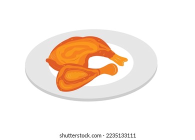 Grill chicken illustration vector design.