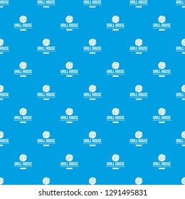 Grill chicken pattern vector seamless blue repeat for any use