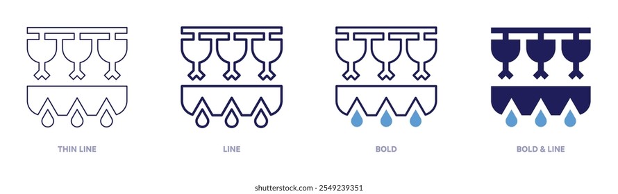 Grill chickens icon in 4 different styles. Thin Line, Line, Bold, and Bold Line. Duotone style. Editable stroke.