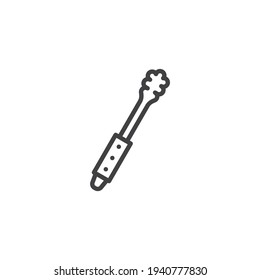 Grill cleaning brush line icon. linear style sign for mobile concept and web design. BBQ tool brush  outline vector icon. Symbol, logo illustration. Vector graphics