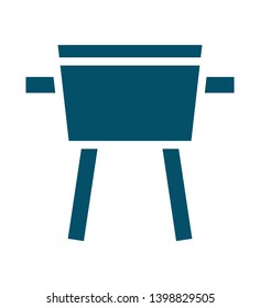 grill cooking outdoor Summer vector logo icon or illustration. Editable stroke and color. Perfect use for pattern and design graphic.