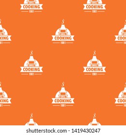 Grill cooking pattern vector orange for any web design best