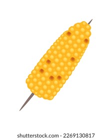 grill corn in stick icon isolated