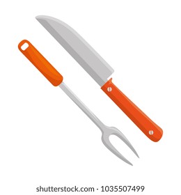 grill cutlery isolated icon