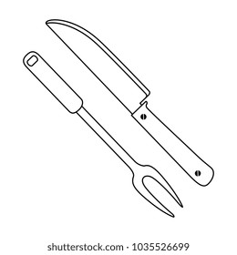 grill cutlery isolated icon