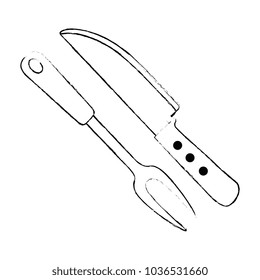 grill cutlery isolated icon