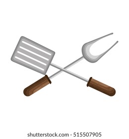 grill cutlery isolated icon