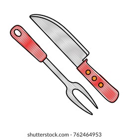 grill cutlery isolated icon