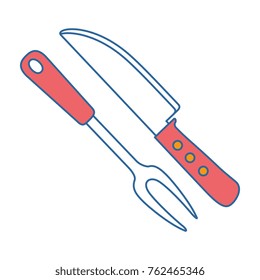 grill cutlery isolated icon