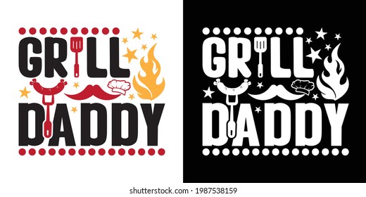 Grill Daddy Printable Vector Illustration