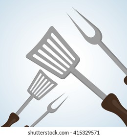 Grill design, supplies and menu concept, editable vector