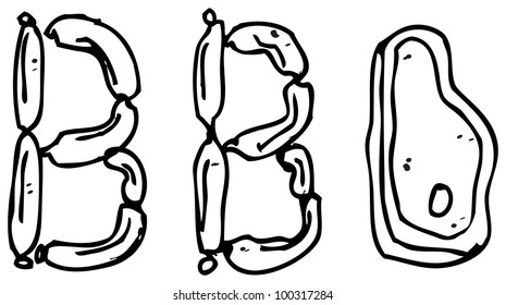 grill design words illustration