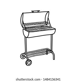 grill doodle icon, vector illustration