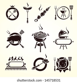 Grill elements set. Vector