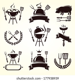 Grill elements set. Vector