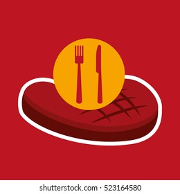 grill fast food concept beef steak vector illustration eps 10