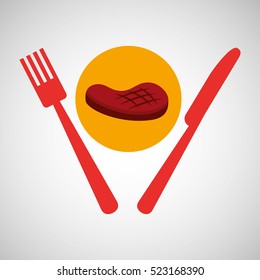 grill fast food concept beef steak vector illustration eps 10