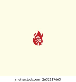 Grill fire flame logo icon flat vector design
