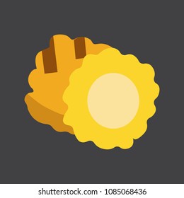 Grill food icon, cartoon vector illustration isolated.