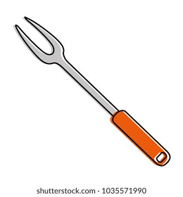 grill fork cutlery isolated icon