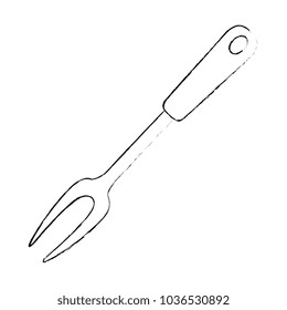 grill fork cutlery isolated icon