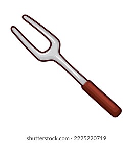 grill fork cutlery isolated icon