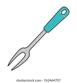 grill fork cutlery isolated icon