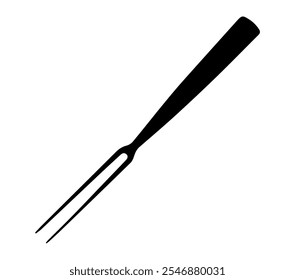 Grill Fork icon silhouette vector on white background.