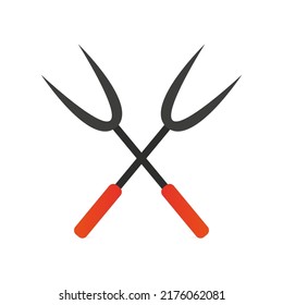 Grill forks on a white background. Vector illustration