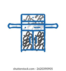 grill gas service doodle icon sketch vector. grill gas service sign. isolated symbol illustration