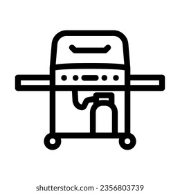 grill gas service line icon vector. grill gas service sign. isolated contour symbol black illustration