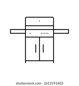 grill gas service line icon vector. grill gas service sign. isolated contour symbol black illustration