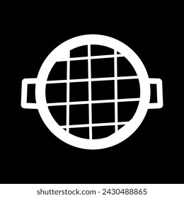grill grate bbq fry cook black white vector illustration
