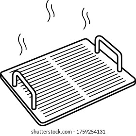 Grado de parrilla. Icono de contorno del vector.