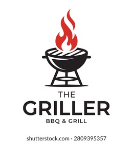 Grill house logo vector art fire icon sign illustration art