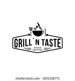 einfaches Vintage-Grill und Design-Logo