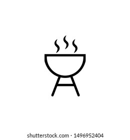 The grill icon. Barbecue and picnic, barbeque symbol. Flat Vector illustration. Button Set